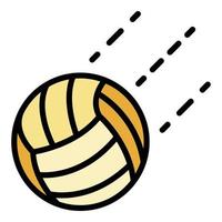 Volleyball ball in flight icon color outline vector