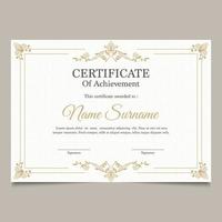 Certificate Template With Victorian Classic Style vector