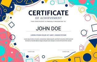 Modern Flat Certificate Template vector