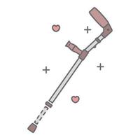 Elbow crutch icon color outline vector