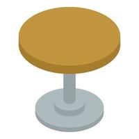 icono de mesa redonda de madera, estilo isométrico vector