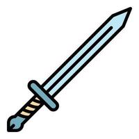 Sword icon color outline vector