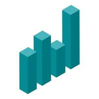 Graph bars icon, isometric style vector