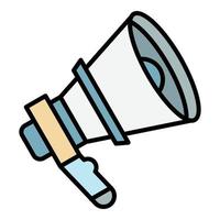 Voice megaphone icon color outline vector