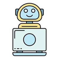 Internet bot icon color outline vector