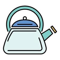 Modern kettle icon color outline vector