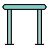 Horizontal crossbar icon color outline vector