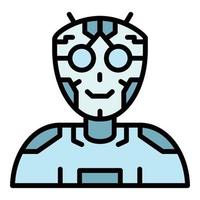 Ai humanoid intellect icon color outline vector