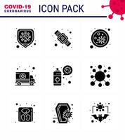 COVID19 corona virus contamination prevention Blue icon 25 pack such as cleaning hospital bacterium car virus viral coronavirus 2019nov disease Vector Design Elements