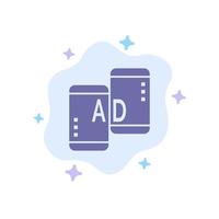 publicidad móvil publicidad móvil marketing icono azul sobre fondo de nube abstracta vector