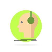 composer headphones musician producer sound Flat Color Icon Vector