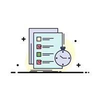 todo task list check time Flat Color Icon Vector