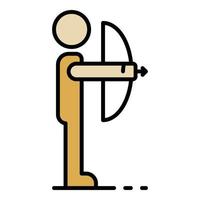 Man take bow icon color outline vector