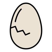 Solid crack egg icon color outline vector