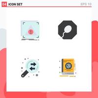 Modern Set of 4 Flat Icons and symbols such as error exchange server sperm address Editable Vector Design Elements