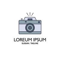 Camera photography capture photo aperture Flat Color Icon Vector