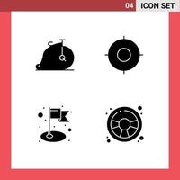 Pack of 4 Modern Solid Glyphs Signs and Symbols for Web Print Media such as bike achievement vehicle location success Editable Vector Design Elements