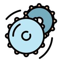 Bike cog wheel icon color outline vector