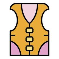 Rescue vest icon color outline vector