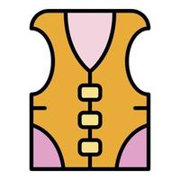 Rescue vest icon color outline vector