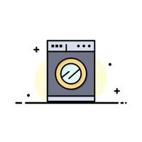 Kitchen Machine Washing  Business Flat Line Filled Icon Vector Banner Template