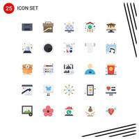 Pack of 25 Modern Flat Colors Signs and Symbols for Web Print Media such as cake cuckoo energy clock clock Editable Vector Design Elements