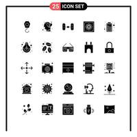 Universal Icon Symbols Group of 25 Modern Solid Glyphs of power battery van future computing Editable Vector Design Elements