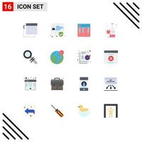 Set of 16 Modern UI Icons Symbols Signs for search find keyboard drink supermarket Editable Pack of Creative Vector Design Elements