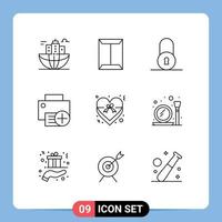 9 Creative Icons Modern Signs and Symbols of hardware devices closet computers padlock Editable Vector Design Elements