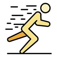 Man triathlon running icon color outline vector