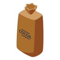 Cocoa sack icon, isometric style vector