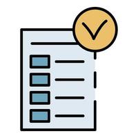 Diet checklist icon color outline vector