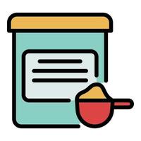 Protein jar icon color outline vector