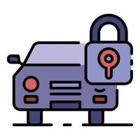 City car lock share icon color outline vector