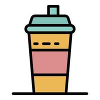 Milk shaker bottle icon color outline vector