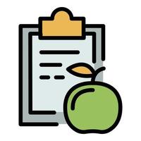 Clipboard diet icon color outline vector