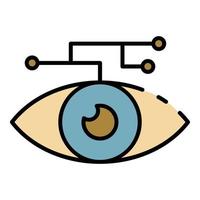 Artificial learning eye icon color outline vector