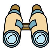 Sniper binoculars icon color outline vector