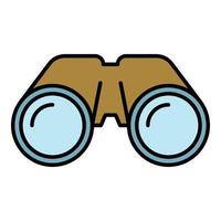 Binoculars icon color outline vector