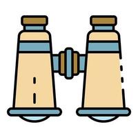 Explore binoculars icon color outline vector