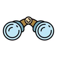 Front binoculars icon color outline vector