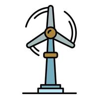 Wind turbine plant icon color outline vector