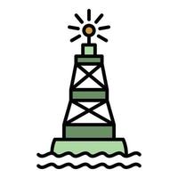 Port marine buoy icon color outline vector