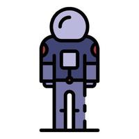 Spaceman icon color outline vector