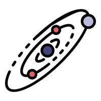 Space solar system icon color outline vector