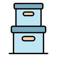Stack delivery box icon color outline vector