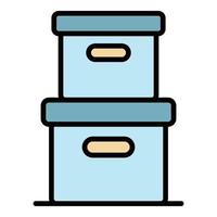 Stack delivery box icon color outline vector