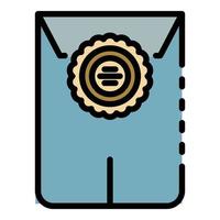 Post envelope icon color outline vector