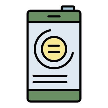 Steps count apps icon color outline vector