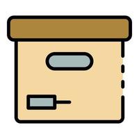 Delivery box icon color outline vector